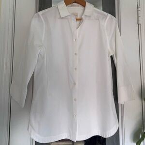Chico's No Iron  White Casual Button Down Shirt Preppy Career Travel